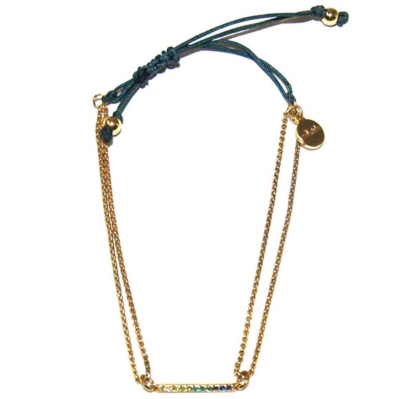 Stella & Dot Harmony Wishing Pulley Bracelet - Gold & Rainbow Multi-Color - Picture 1 of 4